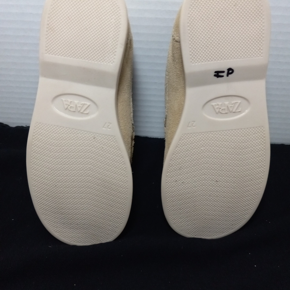 🔥Kids Zara Toddlers Beige Suede Loafers Moccasins Boys Size 27.  10.5 Toddlers - Picture 7 of 9